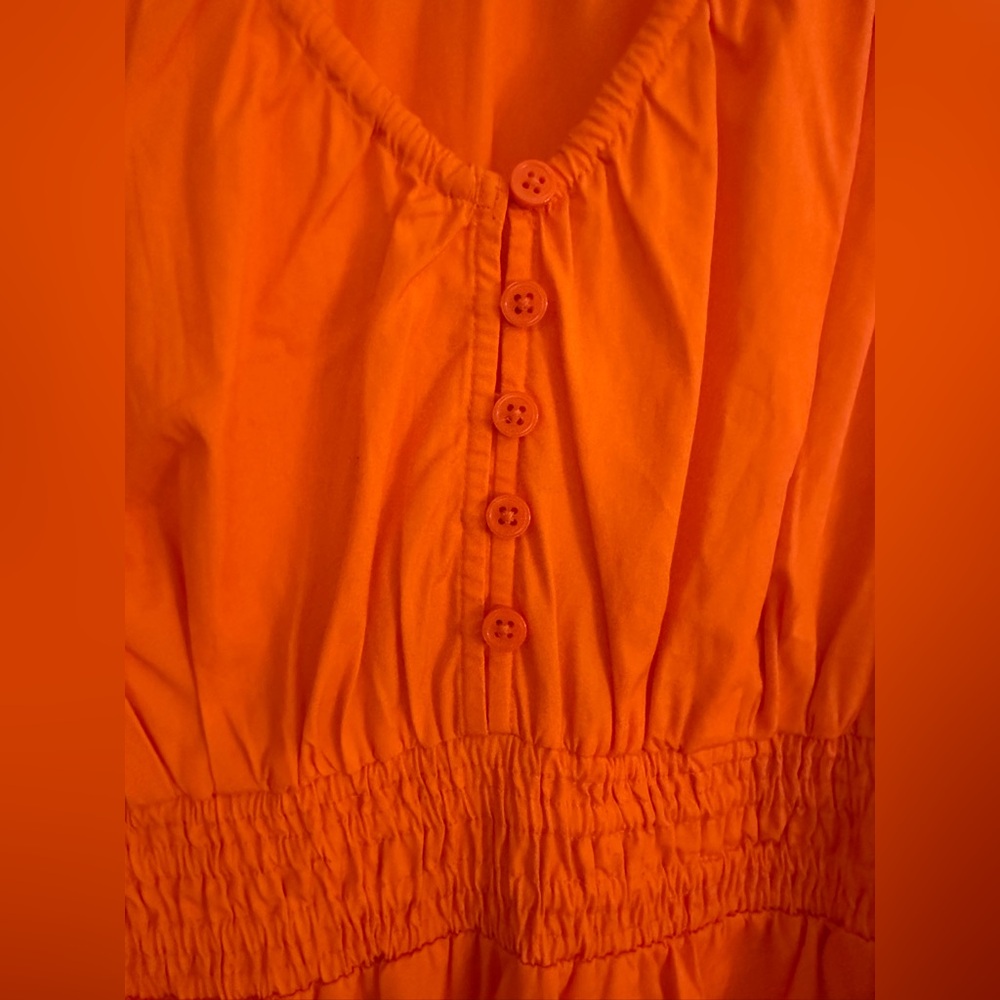 Jcrew V-neck midi dress in cotton poplin orange XL - Picture 9 of 14